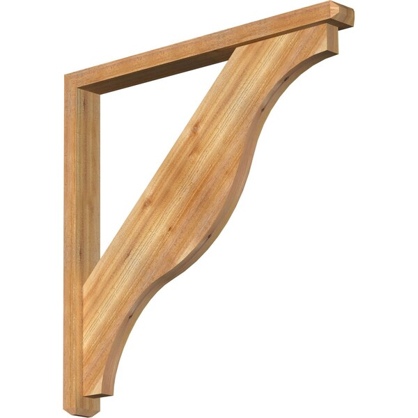 Ekena Millwork Funston Craftsman Rough Sawn Bracket w/ Offset Brace, Western Red Cedar, 4"W x 40"D x 40"H BKT0402X40X40FST04RWR - main